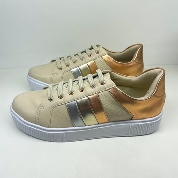 Tênis Casual Off White Reflexos Metalizados