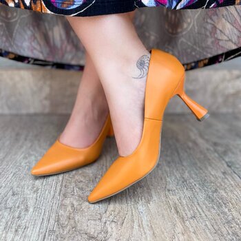 Scarpin Salto Taça Laranja Papaya