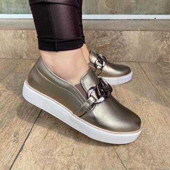 Tênis Slip On Correntes Grafite