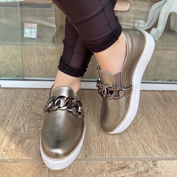 Tênis Slip On Correntes Grafite