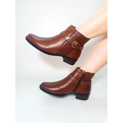 Bota Madrid Couro Marrom Nogueira